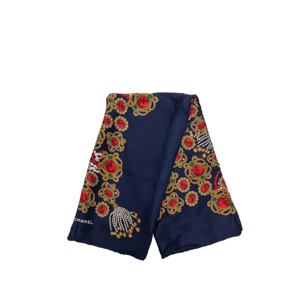 Pre-Loved Chanel Gripoix Print Silk Scarf